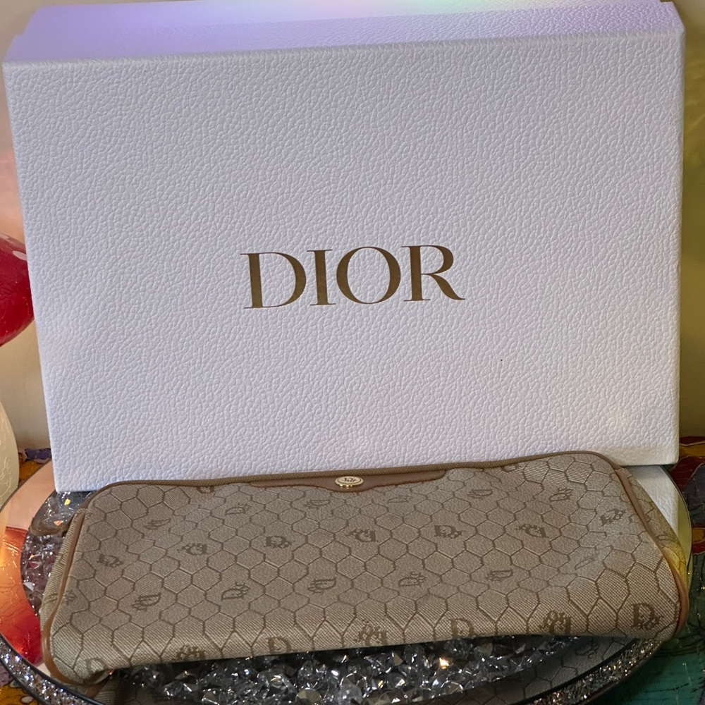 Vintage Christian Dior Honeycomb Pouch set.